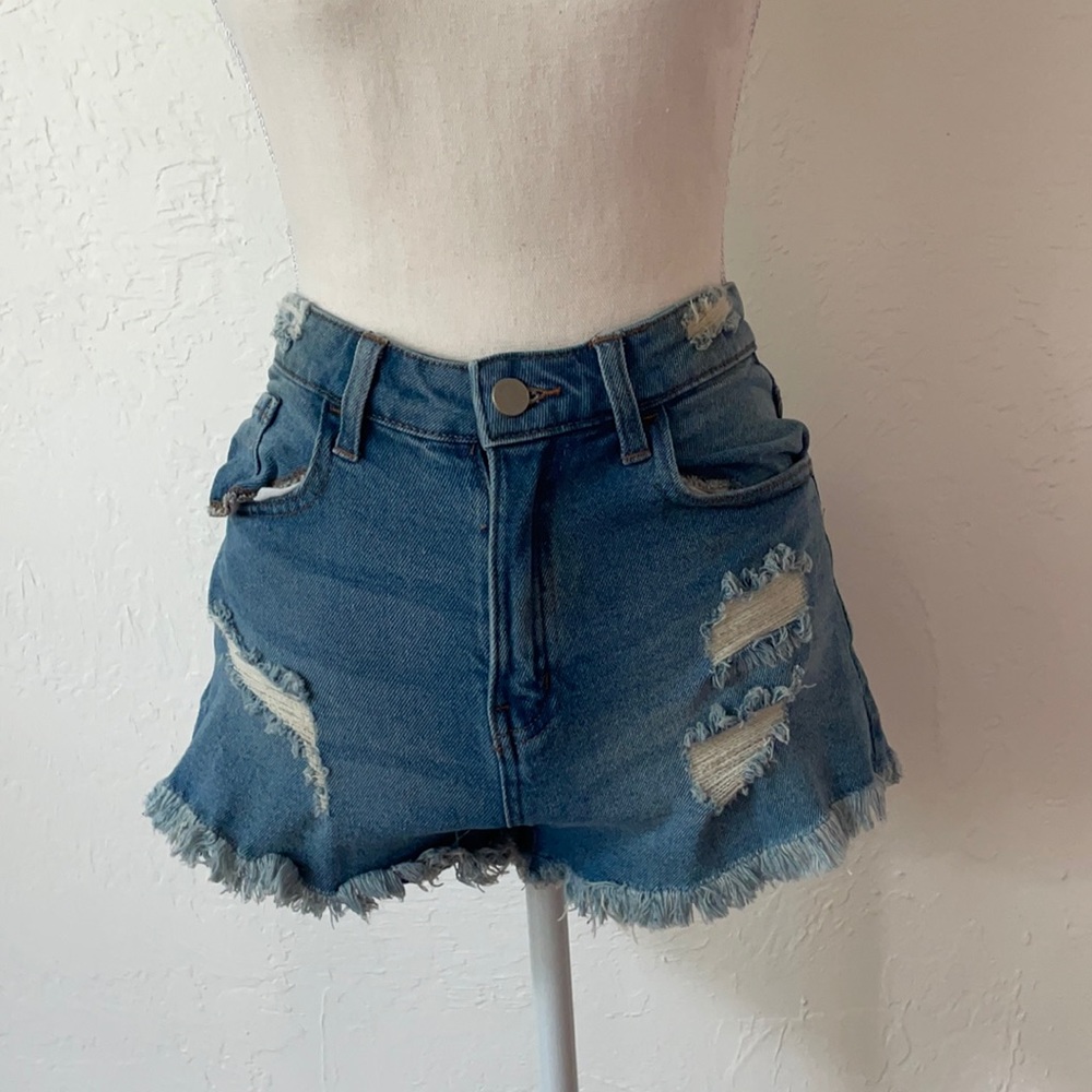 Distressed Jean shorts